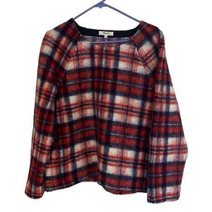 Madewell Brushed Plaid Long Sleeve Pullover Top